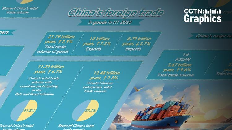 Graphics: China's foreign trade up 2.9% in H1