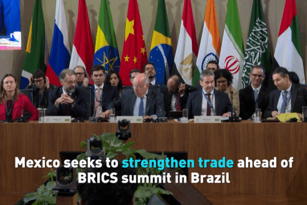 Mexico Gears Up for BRICS Summit in Brazil to Boost Trade Ties Mexico seeks to strengthen trade ahead of BRICS Summit in Brazil video poster