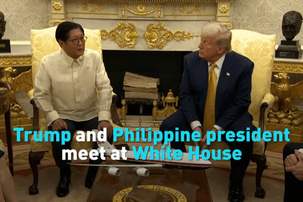 Trump and Philippine President Talk Trade and Security at White House Trump and Philippine president meet at White House video poster