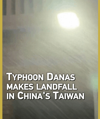 Typhoon Danas Hits Taiwan, Bringing Heavy Rain and Winds Typhoon Danas makes landfall in China's Taiwan video poster